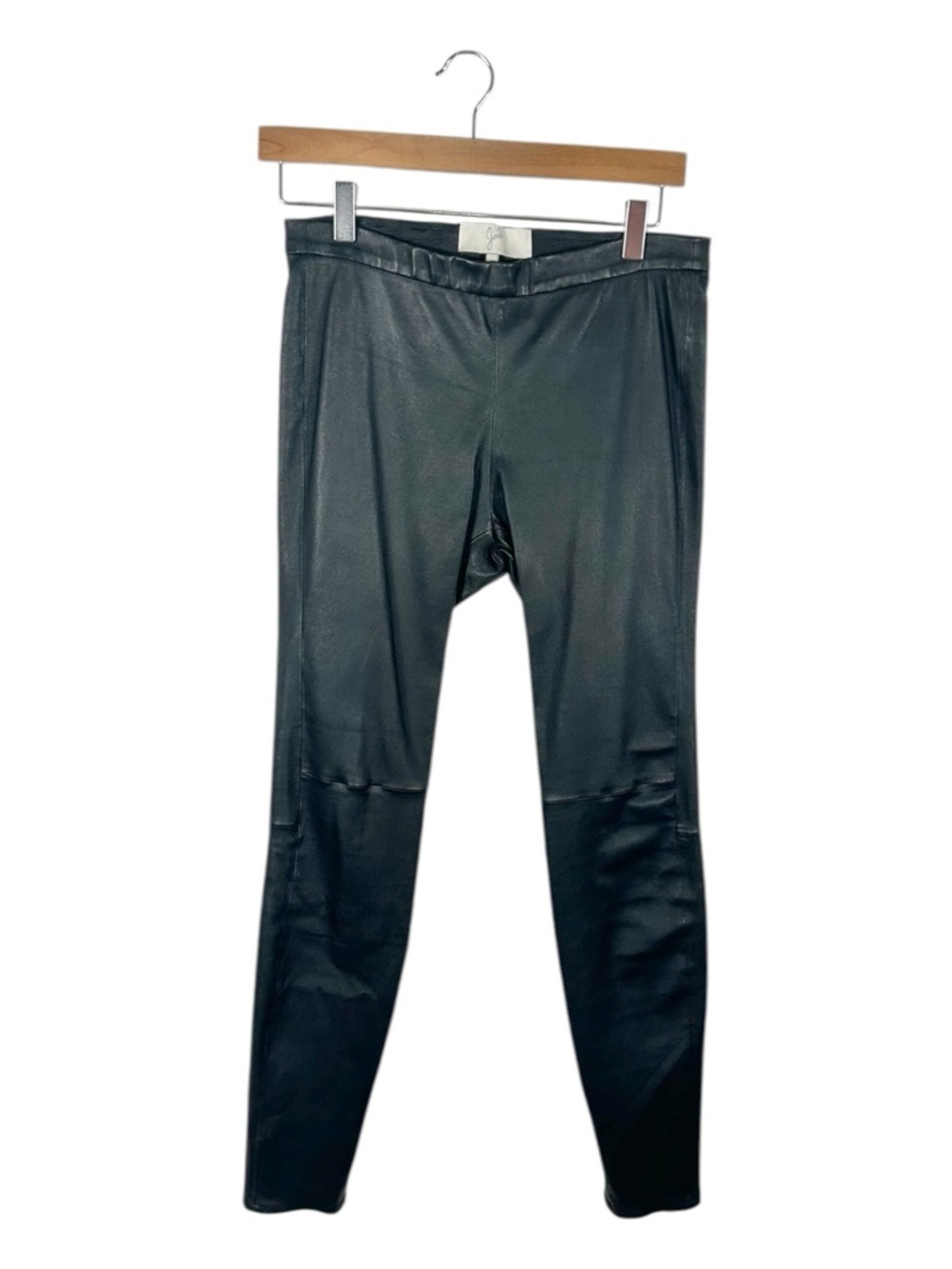 Joie 100% Black Leather with Zipper Detail Leggings Size Medium